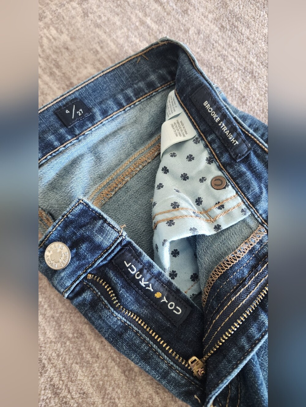 Lucky Brand Brooke Straight Jeans in Dark Blue Denim